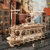 puzzle 3D tramway bois vintage véhicule