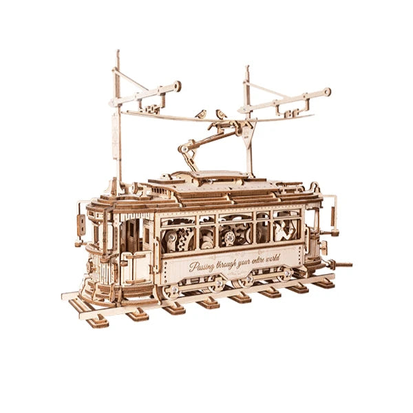 puzzle 3D tramway bois vintage véhicule